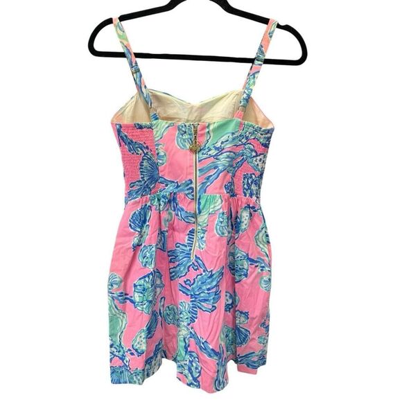 Lilly Pulitzer Ardleigh Seashell Dress XS Pink Blue Shell Print 100% Cotton - Picture 5 of 12